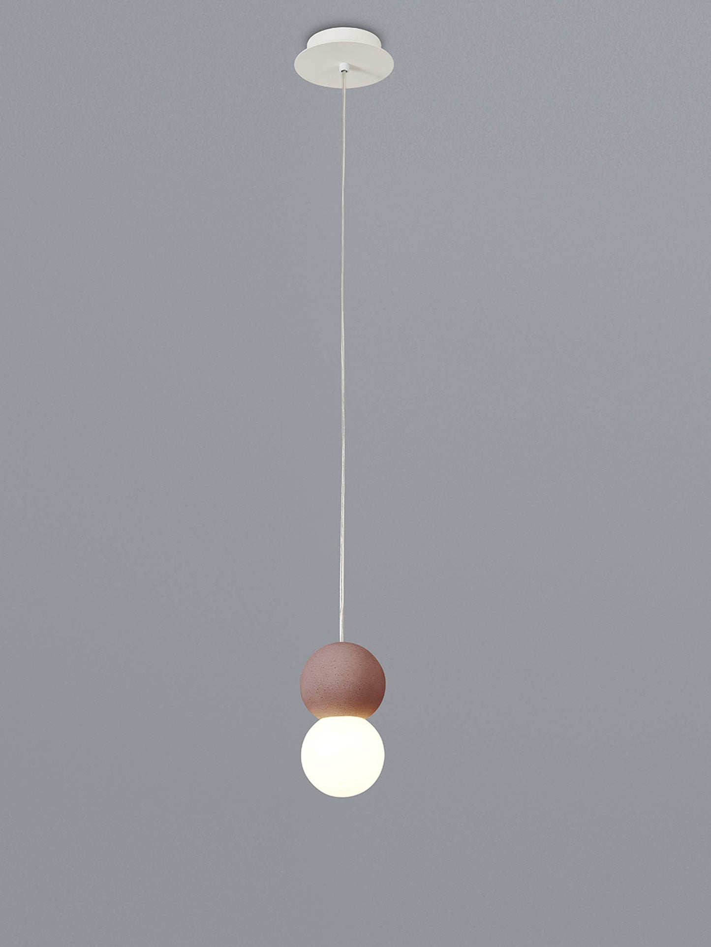 Galaxia Pendant Round, 1 Light E27, White/Red Cement by Mantra