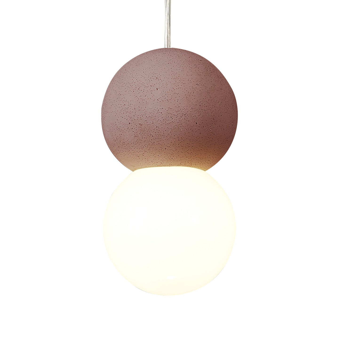 Galaxia Pendant Round, 1 Light E27, White/Red Cement by Mantra