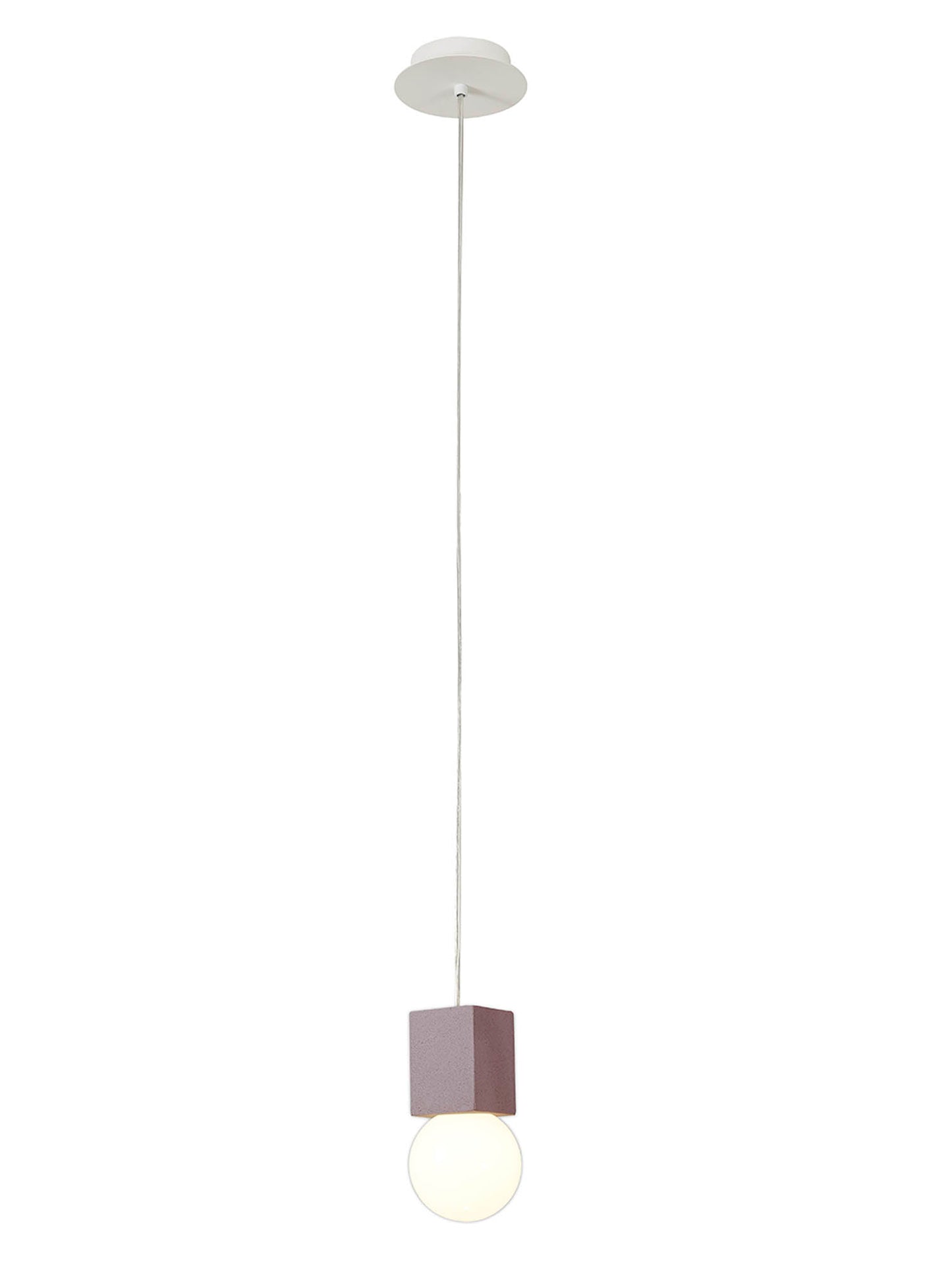 Galaxia Pendant Square, 1 Light E27, White / Red Cement by Mantra