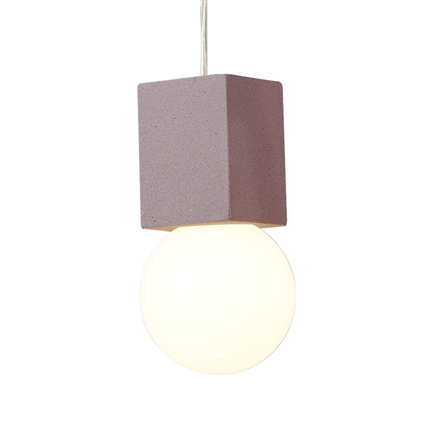 Galaxia Pendant Square, 1 Light E27, White / Red Cement by Mantra