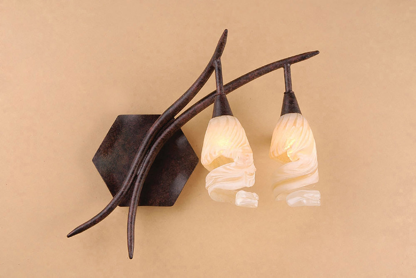 (0017 005) Gaudi Wall Lamp Right 2 Light G9, Brown/Black Oxide by Mantra