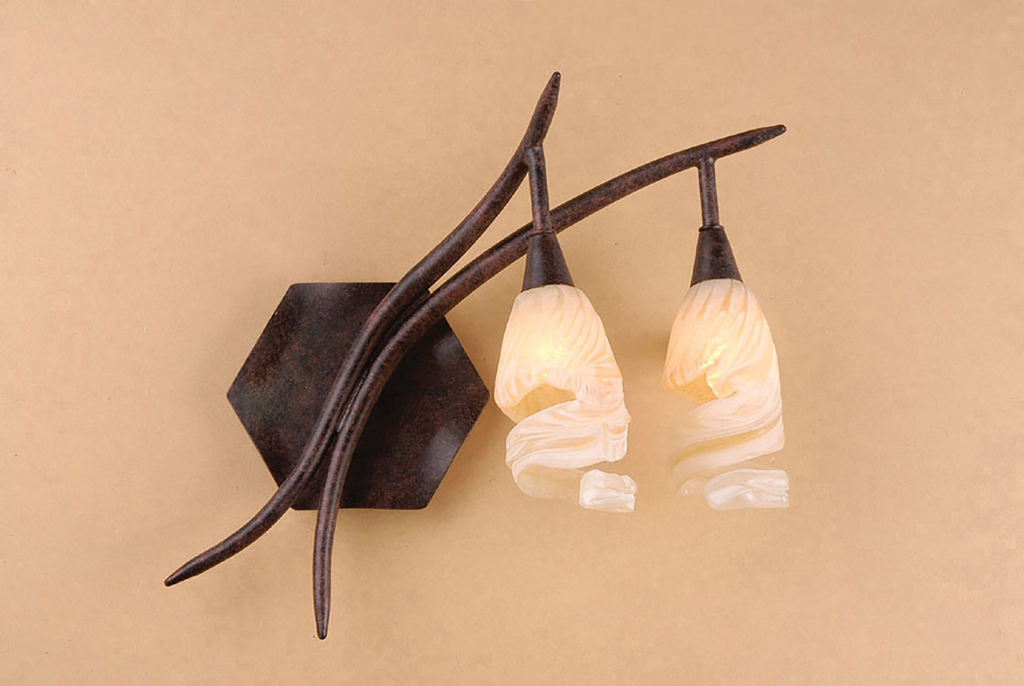 (0017 005) Gaudi Wall Lamp Right Switched 2 Light G9, Brown/Black Oxide by Mantra