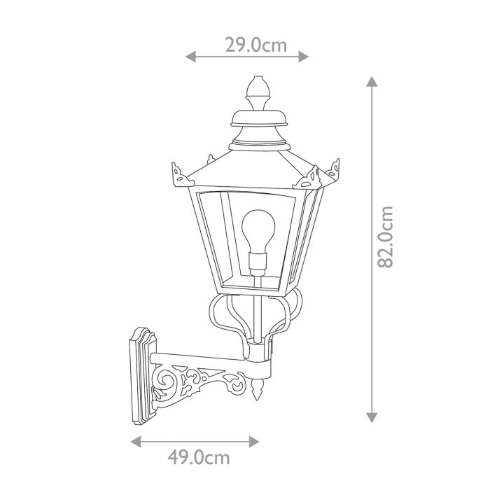 Grampian 1 Light Wall Lantern - Black