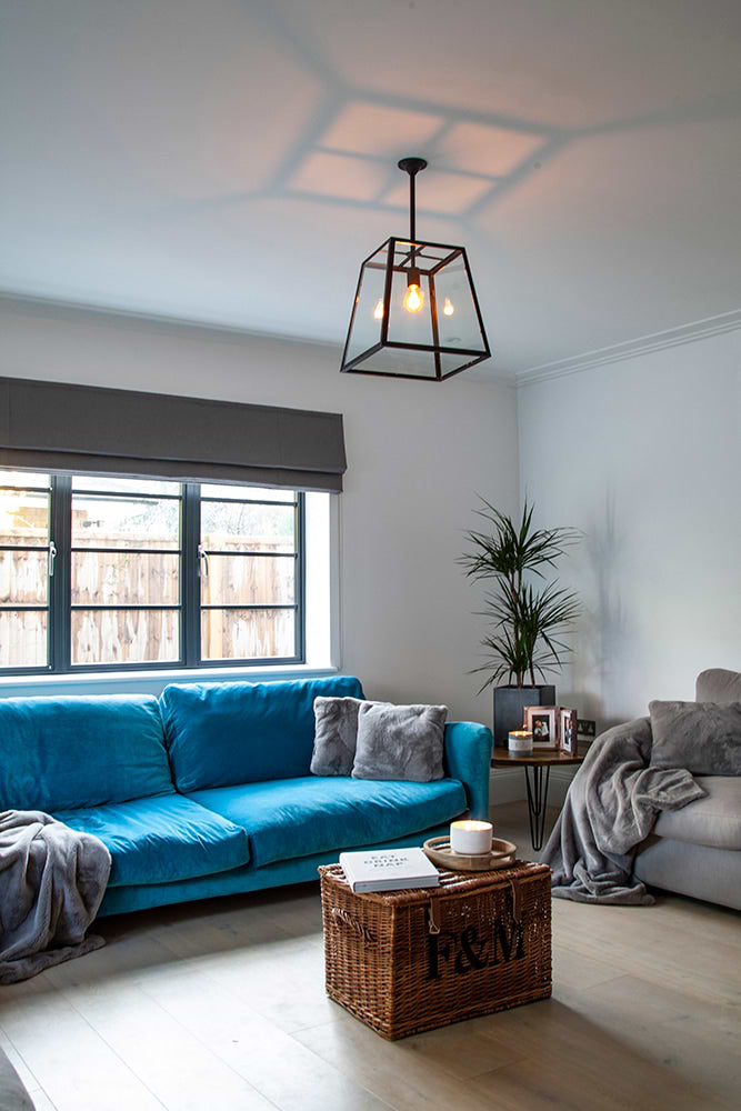 Ludlow Geo Trapeze Metal and Glass Lantern Pendant Light - Soho Lighting