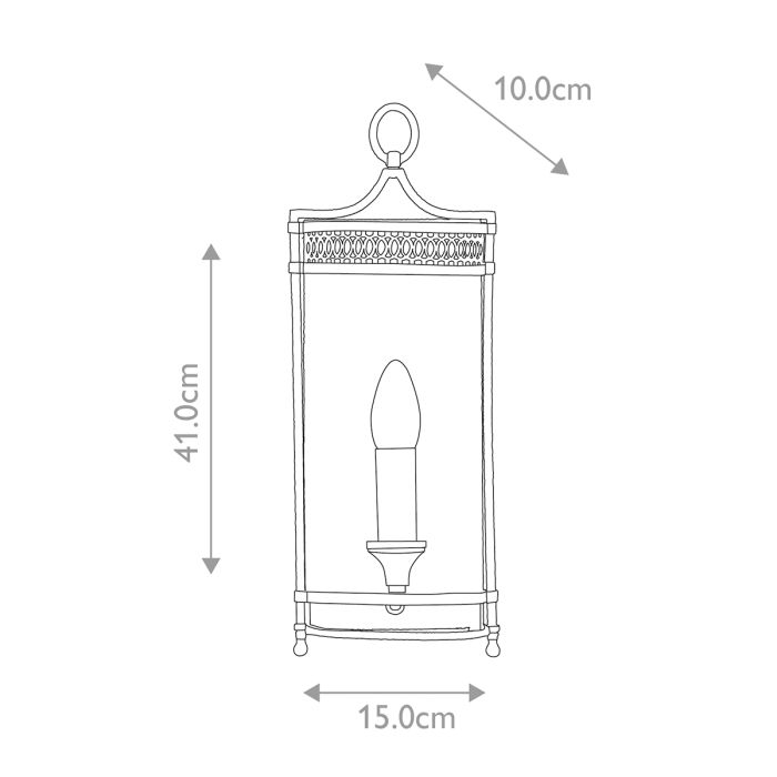 Guildhall 1 lt Wall Light - Polished Nickel