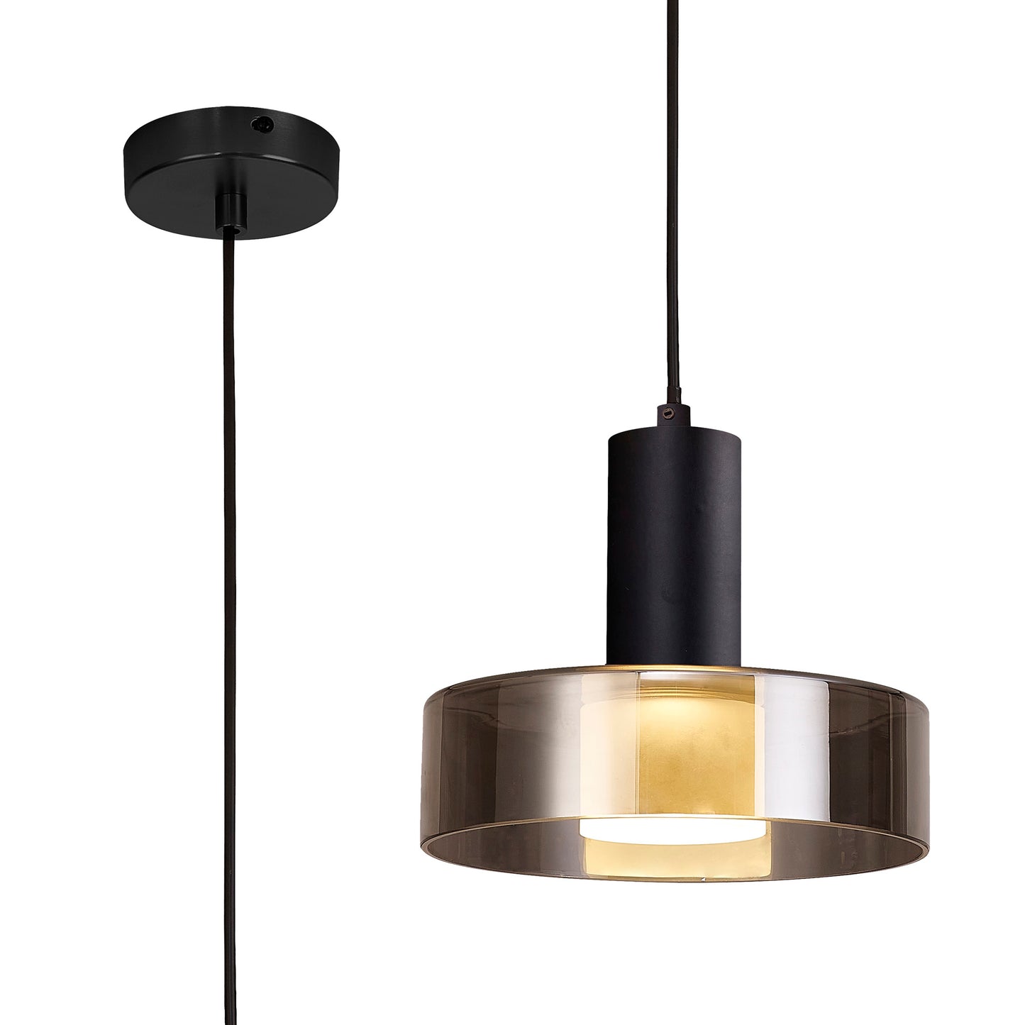 Gin Pendant, 1 Light GU10, Black by Mantra