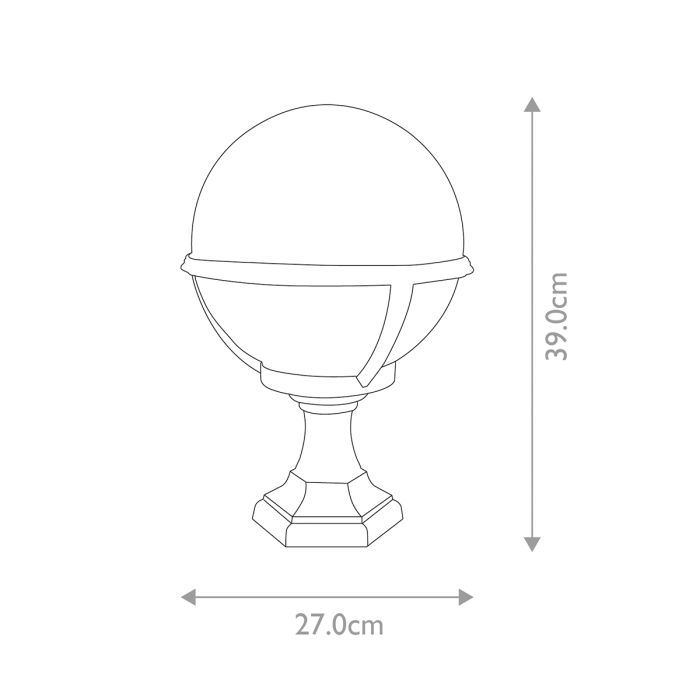 Glenbeigh 1 Light Pedestal / Porch Lantern - Black