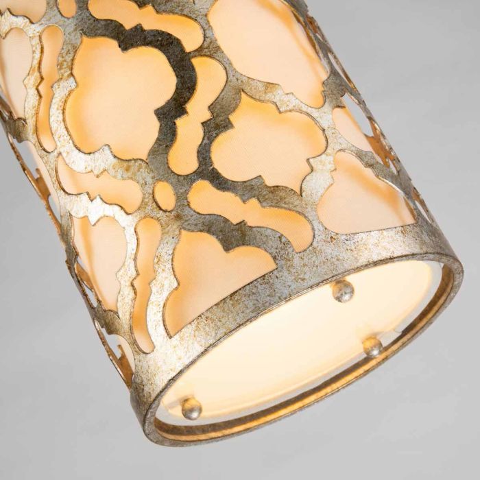 Arabella 1 Light Duo-Mount Mini Pendant - Distressed Gold, Ivory Shade