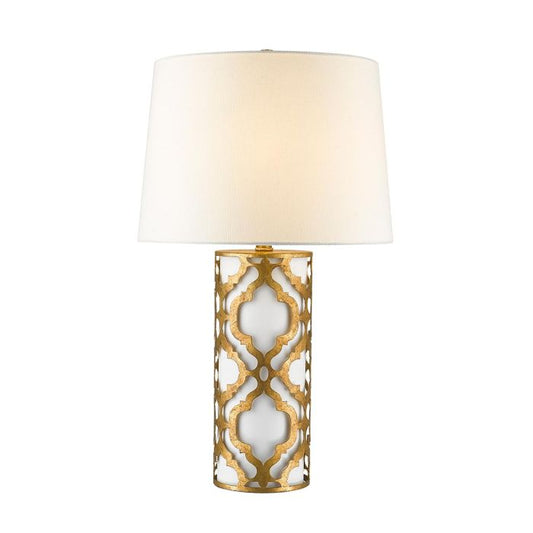 Arabella 1 Light Table Lamp - Distressed Gold, Ivory Shade