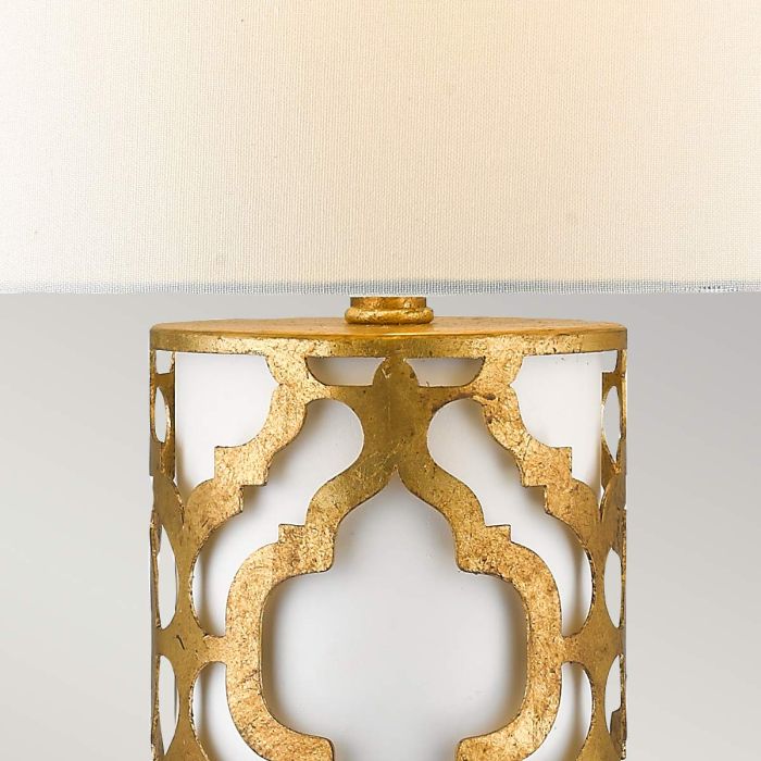 Arabella 1 Light Table Lamp - Distressed Gold, Ivory Shade