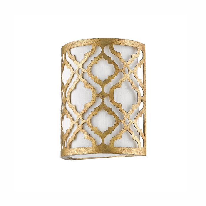 Arabella 1 Light Wall Light - Distressed Gold, Ivory Shade