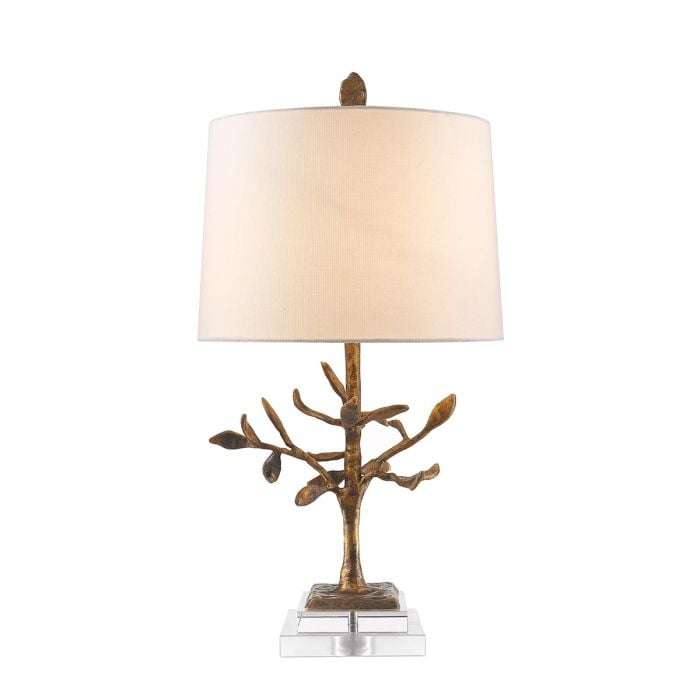 Audubon Park 1 Light Table Lamp - Distressed Gold with Cream Shade