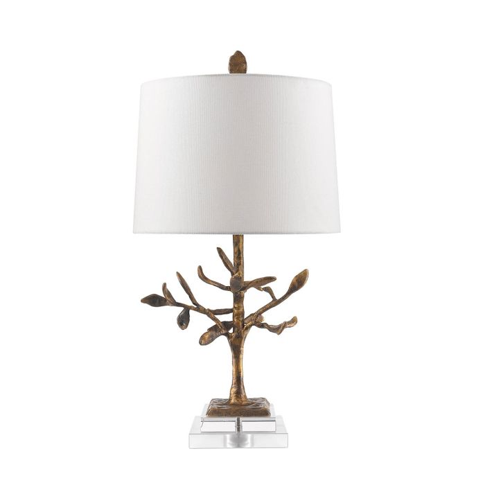 Audubon Park 1 Light Table Lamp - Distressed Gold with Cream Shade