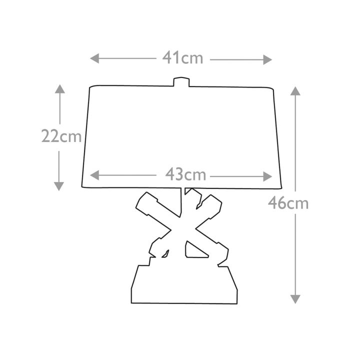 Jackson Square 1 Light Table Lamp - Distressed Gold with Cream Shade