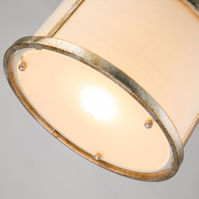 Lemuria 1 Light Duo-Mount Mini Pendant - Distressed Gold, Ivory Shade