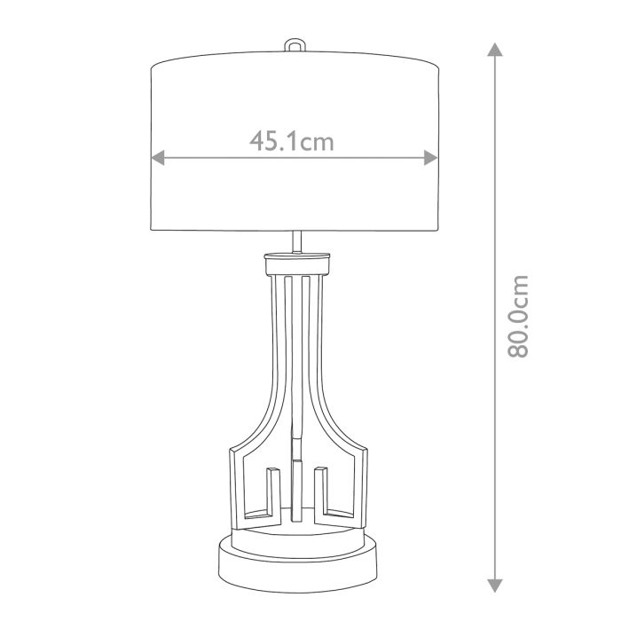 Lemuria 1 Light Table Lamp - Distressed Gold with Ivory White Shade