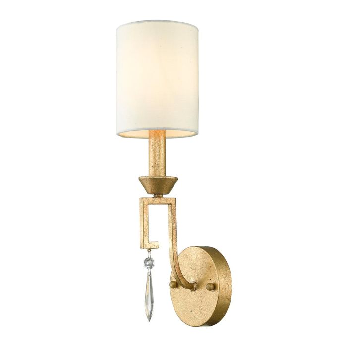 Lemuria 1 Light Wall Light - Distressed Gold, Ivory Shade