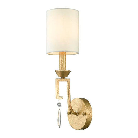 Lemuria 1 Light Wall Light - Distressed Gold, Ivory Shade