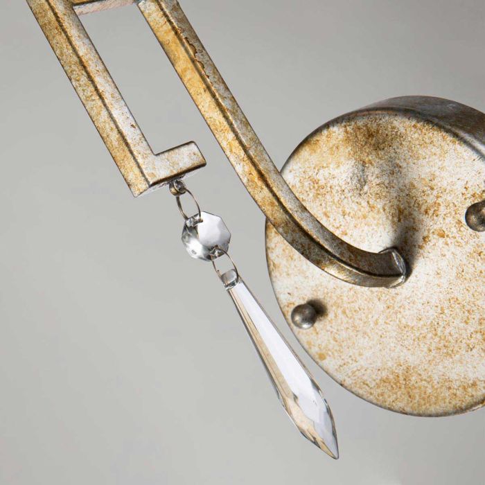 Lemuria 1 Light Wall Light - Distressed Gold, Ivory Shade