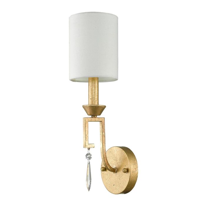 Lemuria 1 Light Wall Light - Distressed Gold, Ivory Shade