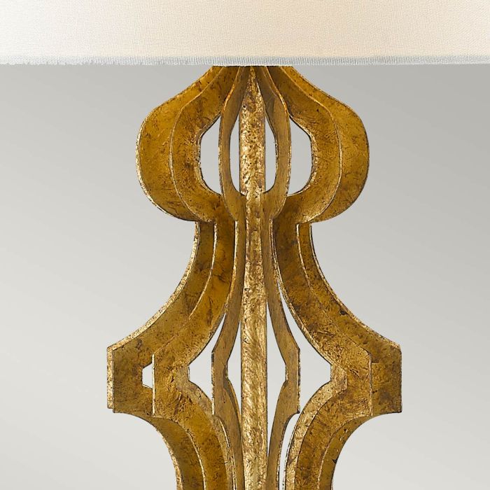 Octavia 1 Light Table Lamp - Distressed Gold with Cream Shade