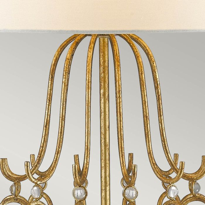 Stella 1 Light Table Lamp - Distressed Gold with Cream Shade