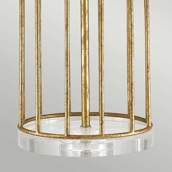 Stella 1 Light Table Lamp - Distressed Gold with Cream Shade