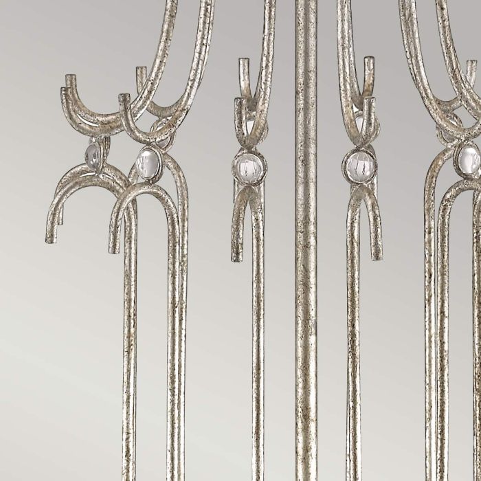 Stella 1 Light Table Lamp - Distressed Silver with Cream Shade