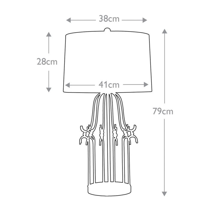 Stella 1 Light Table Lamp - Distressed Silver with Cream Shade