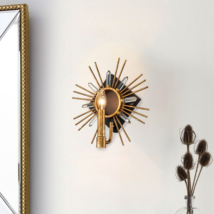 Sun King 1 Light Wall Light - Gold Leaf