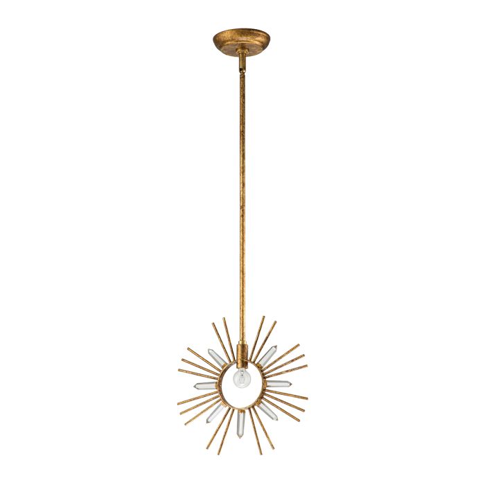 Sun King 1 Light Pendant - Gold Leaf
