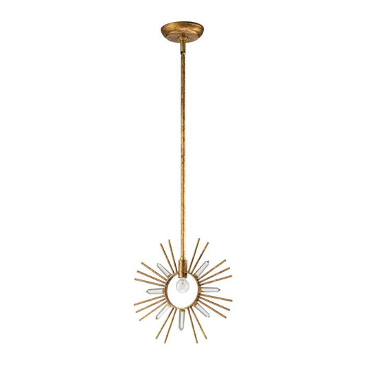 Sun King 1 Light Pendant - Gold Leaf