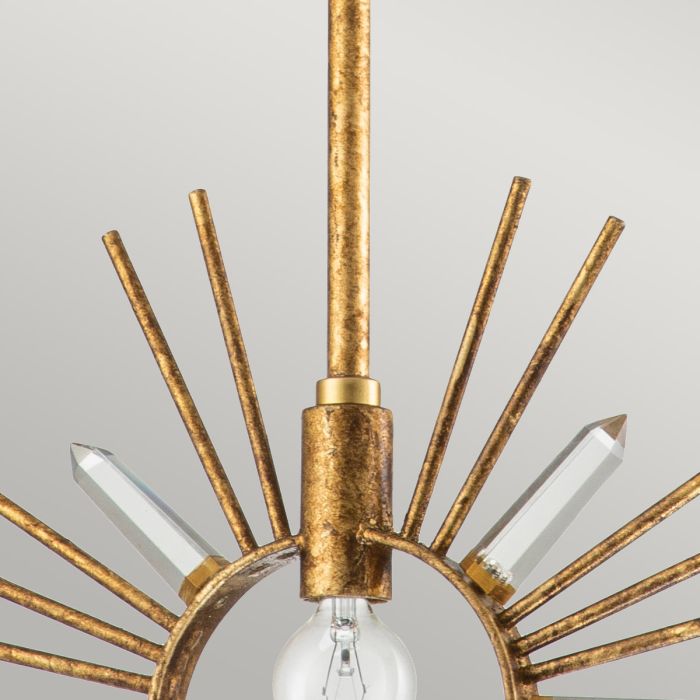 Sun King 1 Light Pendant - Gold Leaf
