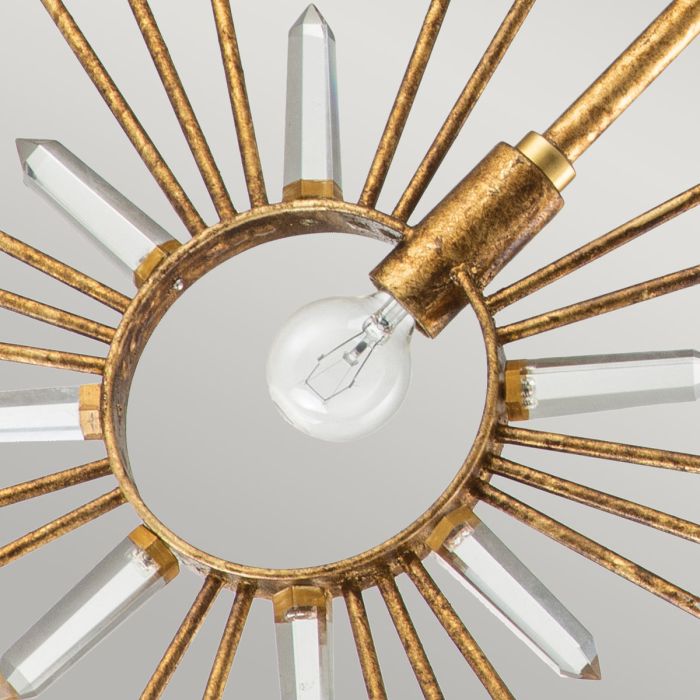 Sun King 1 Light Pendant - Gold Leaf
