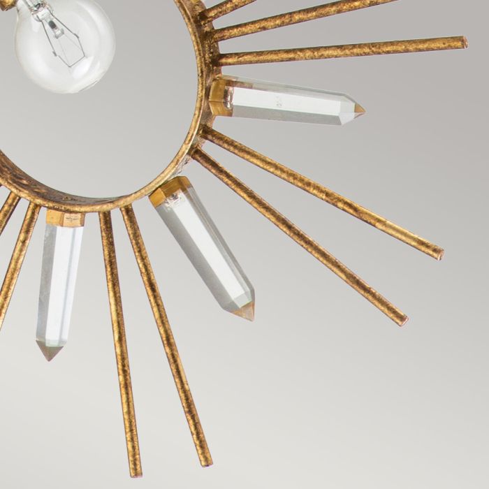 Sun King 1 Light Pendant - Gold Leaf