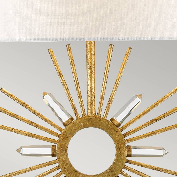 Sun King 1 Light Table Lamp - Distressed Gold, Cream Shade