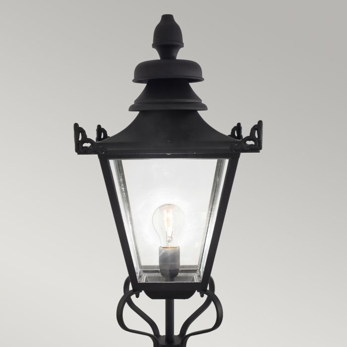 Grampian 1 Light Pedestal Lantern - Black