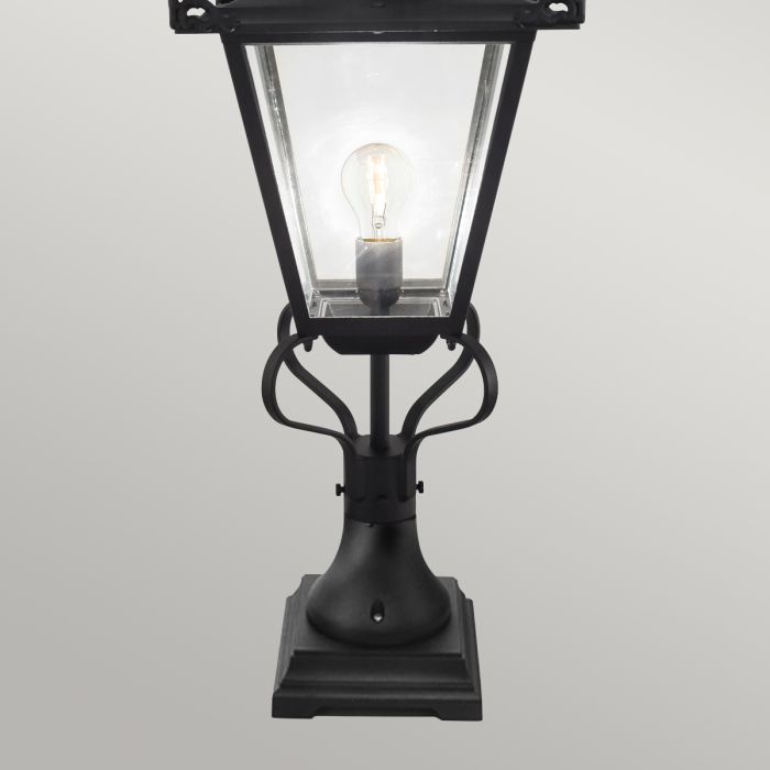 Grampian 1 Light Pedestal Lantern - Black