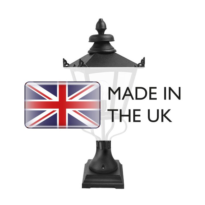Grampian 1 Light Pedestal Lantern - Black