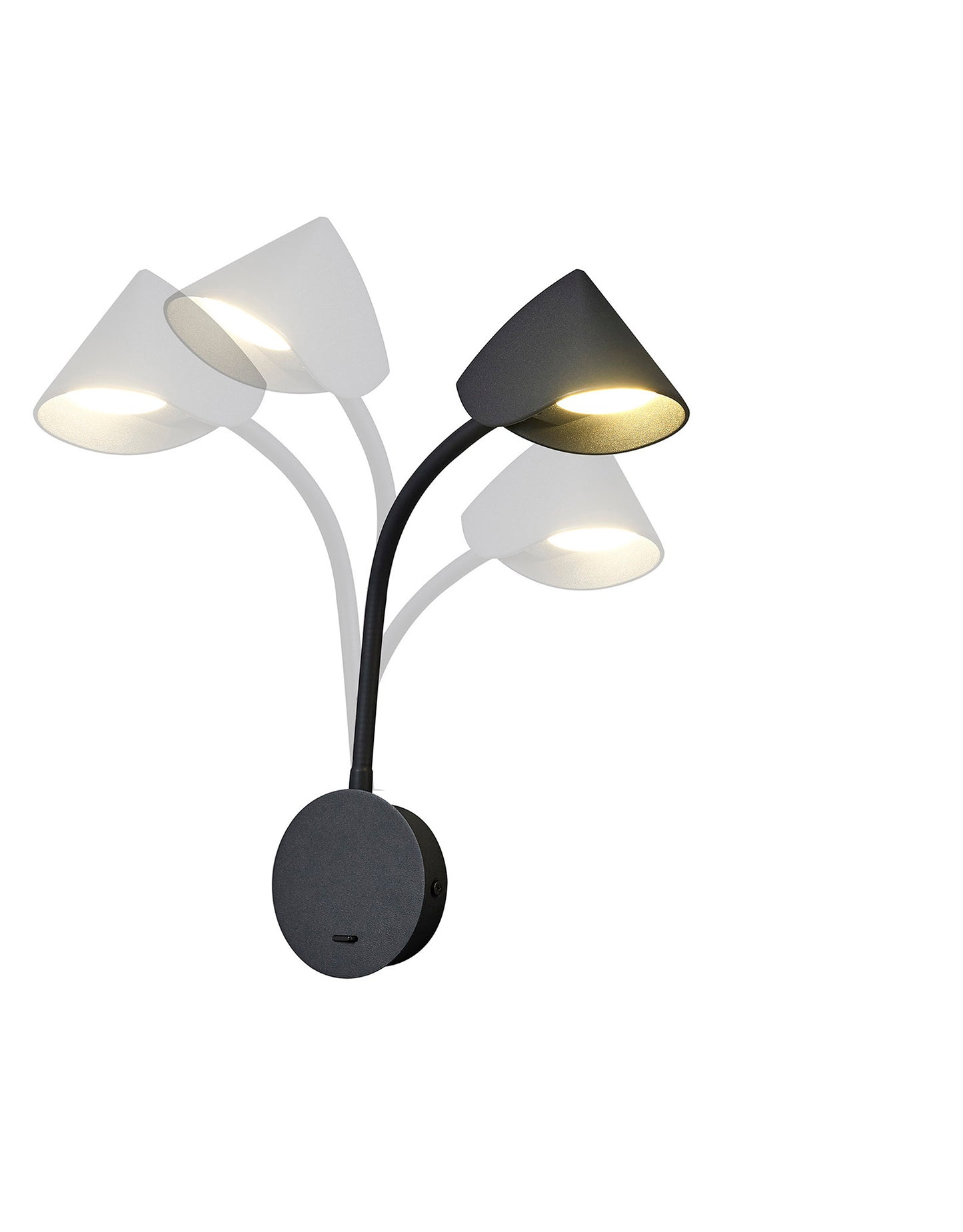 Goa Wall Lamp Switched, 7W LED, 3000K, 705lm, Black, 3yrs Warranty by Mantra