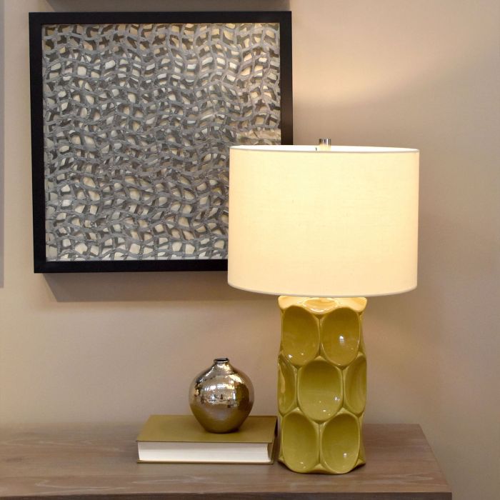 Green Retro 1 Light Table Lamp - Green