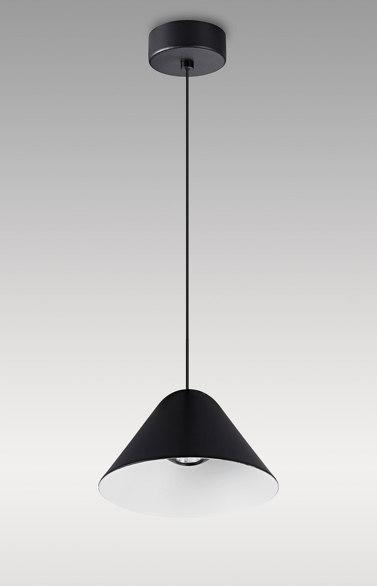 Gruissan Cone Pendant, 5W LED 3000K, 350lm, Matt Black/Matt White, 3yrs Warranty by Mantra