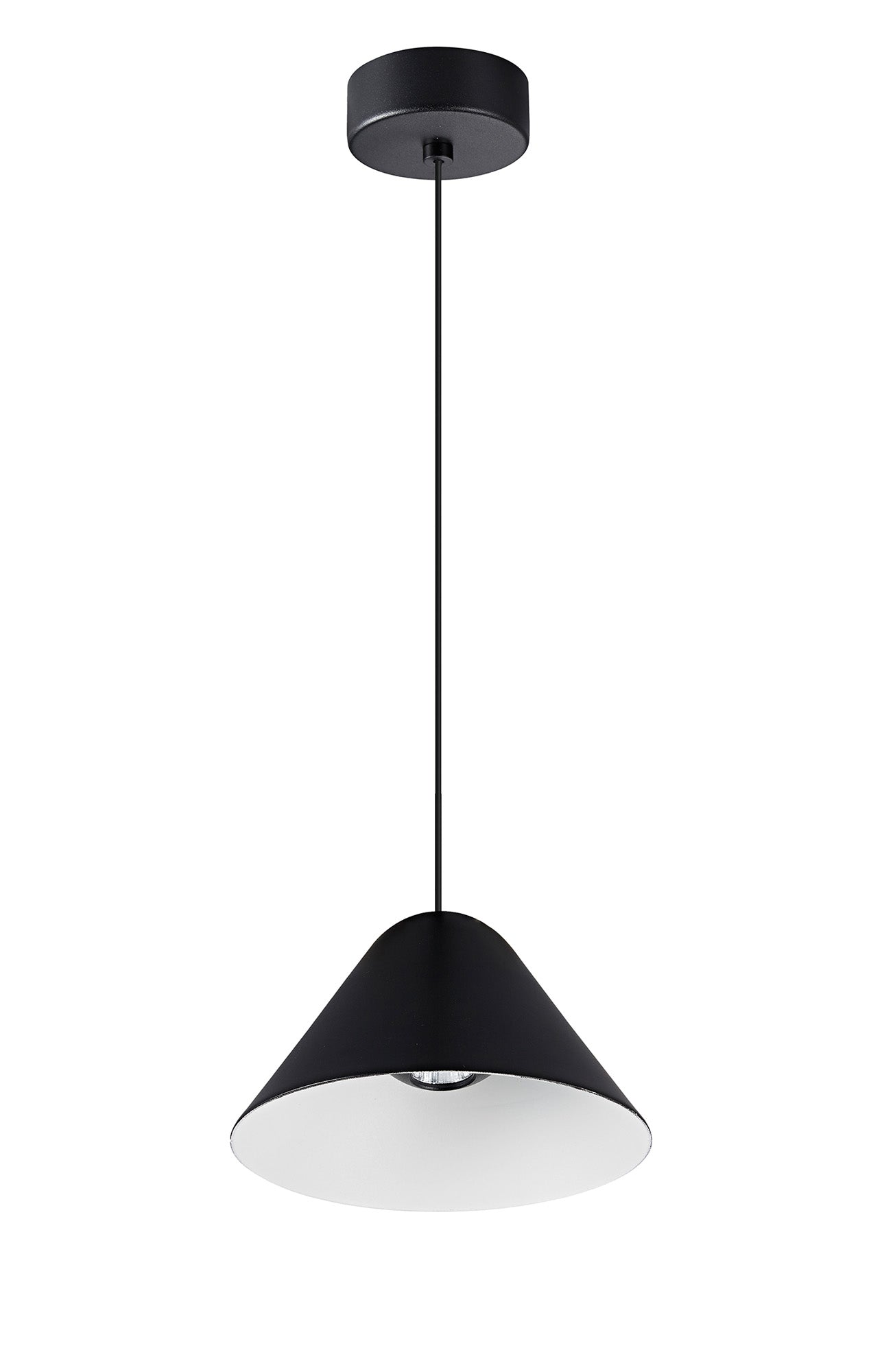 Gruissan Cone Pendant, 5W LED 3000K, 350lm, Matt Black/Matt White, 3yrs Warranty by Mantra