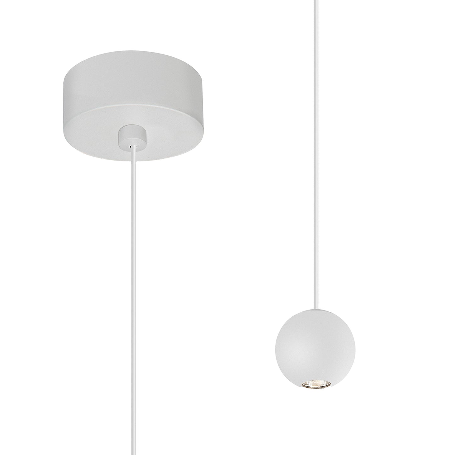 Gruissan Ball Pendant, 5W LED 3000K, 350lm, Matt White, 3yrs Warranty by Mantra