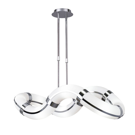 Guss Telescopic GU10 8 Light L1/SGU10 Oval Curved , Polished Chrome/White Acrylic, CFL Lamps INCLUDED by Mantra