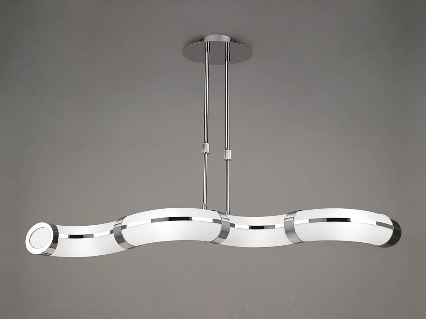Guss Telescopic GU10 4 Light L1, SGU10 Bar, Polished Chrome, White Acrylic, CFL Lamps INCLUDED by Mantra