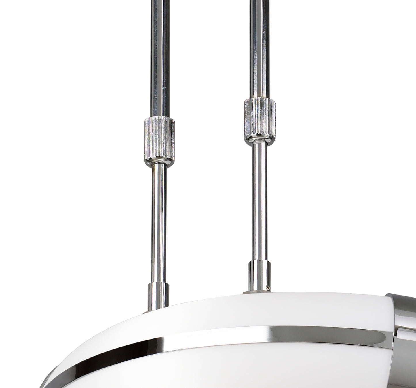 Guss Telescopic E27 3 Light E27 Bar, Polished Chrome, White Acrylic, CFL Lamps INCLUDED by Mantra