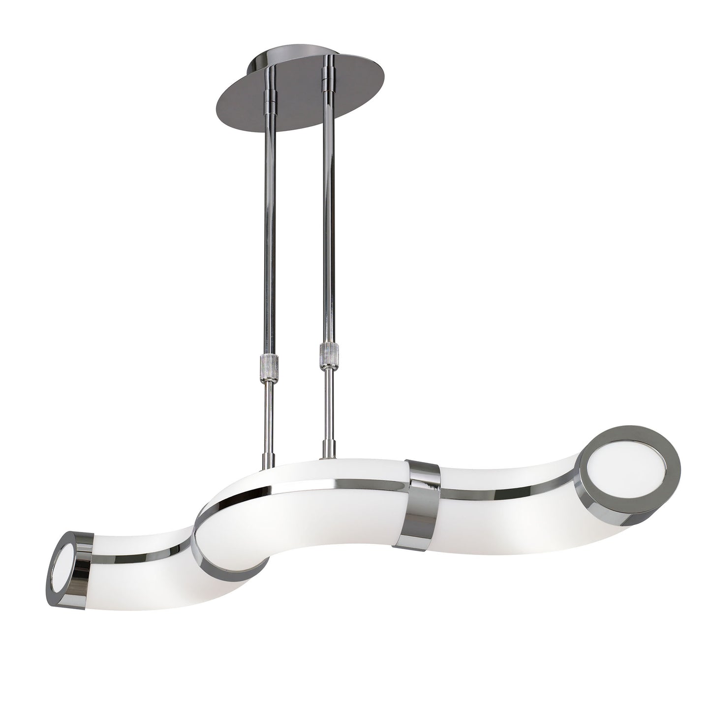 Guss Telescopic E27 3 Light E27 Bar, Polished Chrome, White Acrylic, CFL Lamps INCLUDED by Mantra
