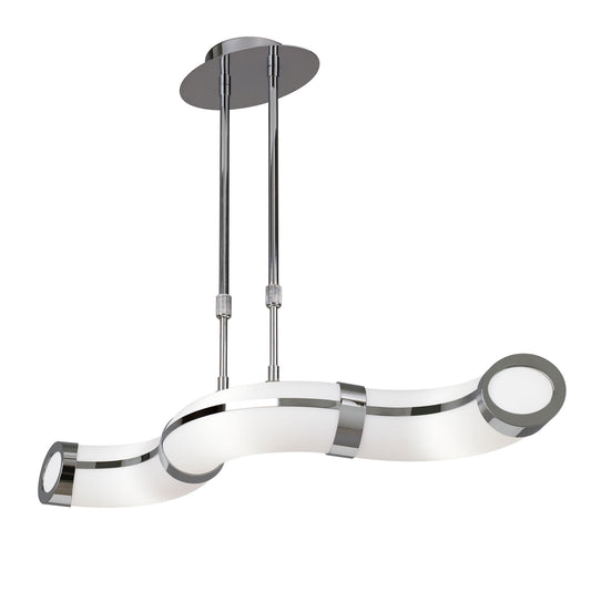 Guss Telescopic E27 3 Light E27 Bar, Polished Chrome, White Acrylic, CFL Lamps INCLUDED by Mantra