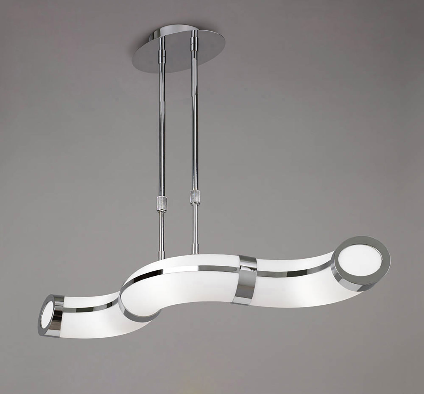 Guss Telescopic GU10 3 Light L1, SGU10 Bar, Polished Chrome, White Acrylic, CFL Lamps INCLUDED by Mantra